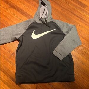 Nike Black and Gray Hoodie- Dry Fit
